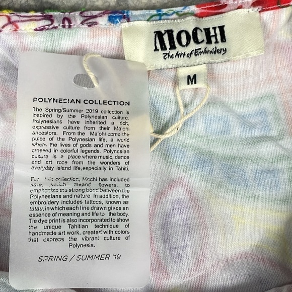 NWT All Things Mochi Ilima Floral Embroidered Mini Dress Tiered Off Shoulder M - Picture 11 of 12